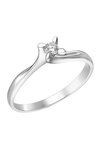 Μονόπετρο Φλόγα Λευκόχρυσο 18Κ Διαμάντι 0.09ct