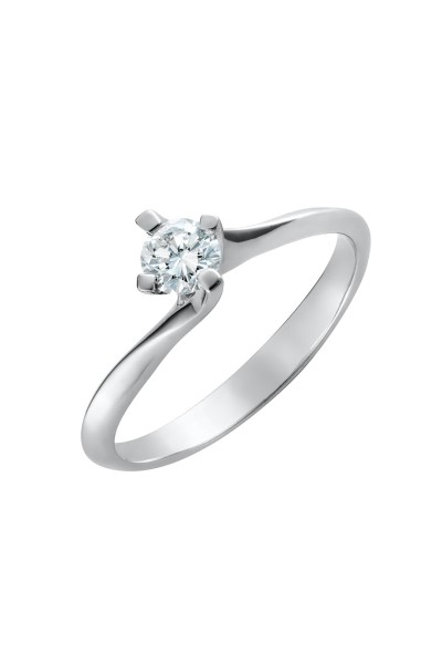 Μονόπετρο Λευκόχρυσο 18Κ Διαμάντι IGI Φλόγα 0.30ct