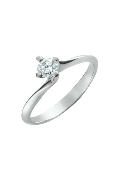 Μονόπετρο Λευκόχρυσο 18Κ Διαμάντι IGI Φλόγα 0.30ct