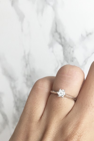 Δαχτυλίδι Λευκόχρυσο 18Κ Διαμάντι Pave 0.14ct