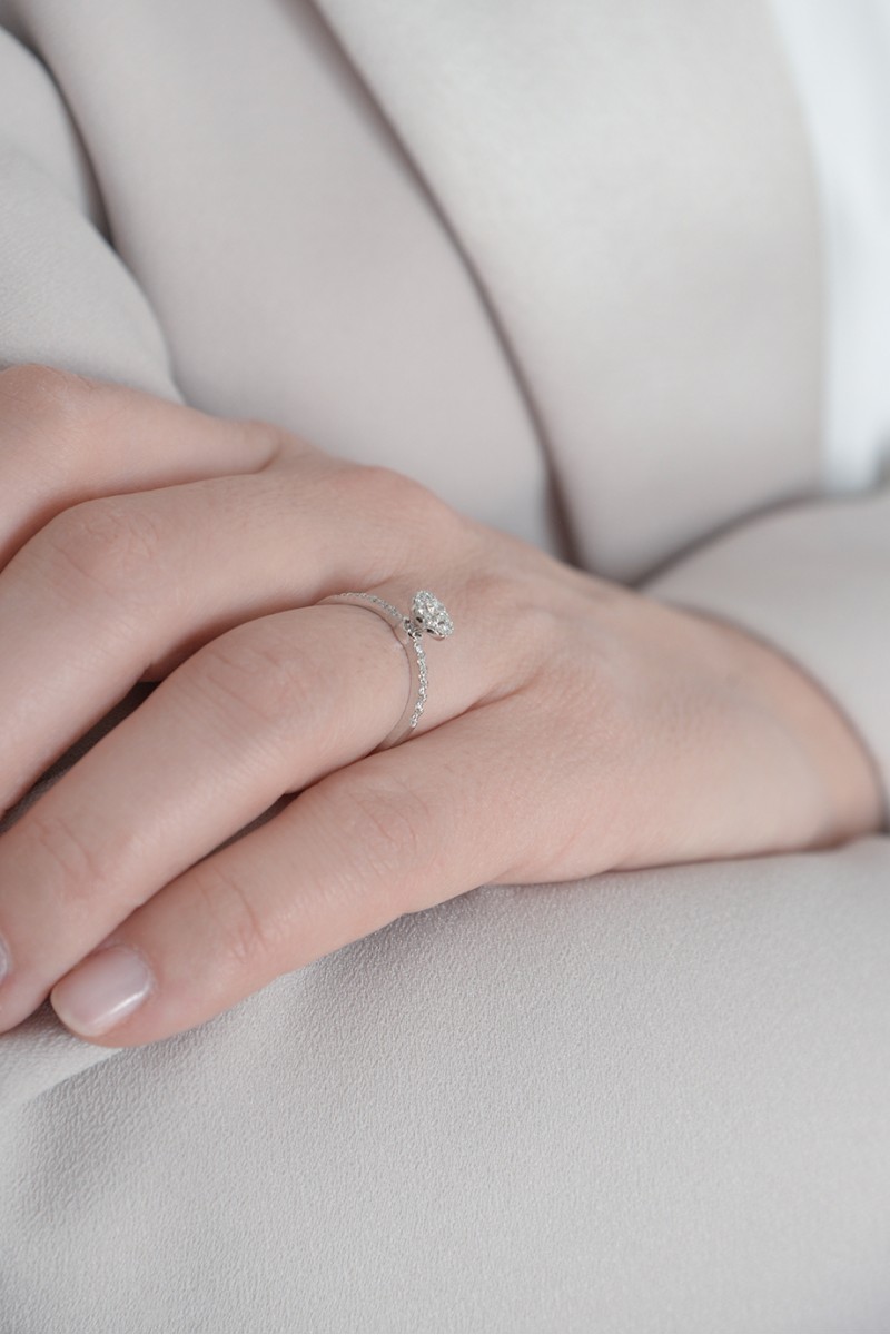 Δαχτυλίδι Λευκόχρυσο 18Κ Μονόπετρο Σειρέ 0.30ct