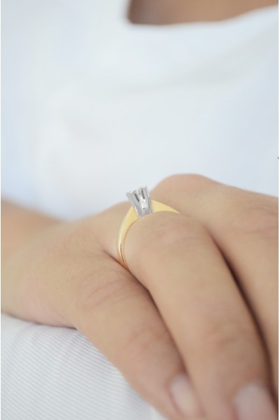 Μονόπετρο Ροζ Χρυσό 18Κ Διαμάντι 0.18ct