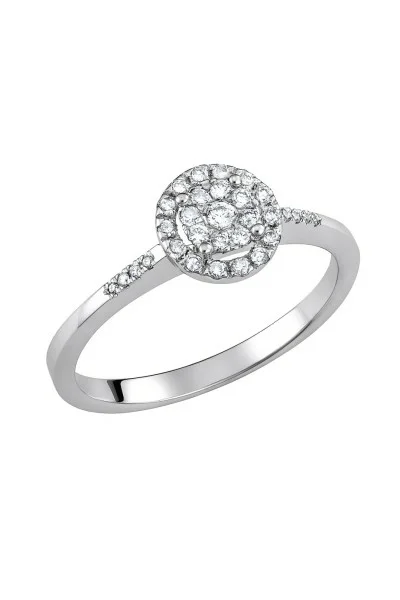 Δαχτυλίδι Λευκόχρυσο 18Κ Διαμάντι Pave Σειρέ 0.25ct