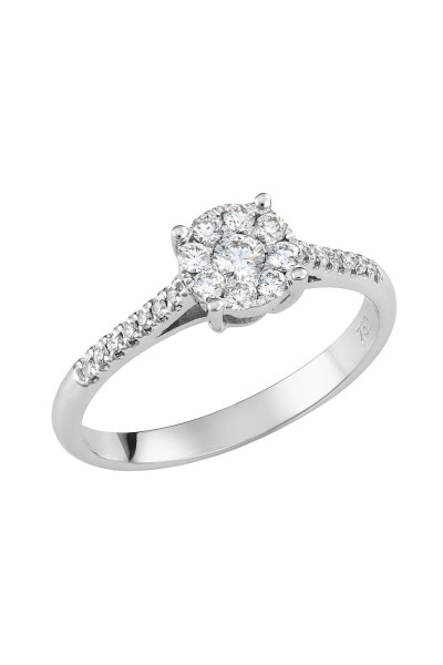 Δαχτυλίδι Λευκόχρυσο 18Κ Διαμάντι Pave 0.33ct