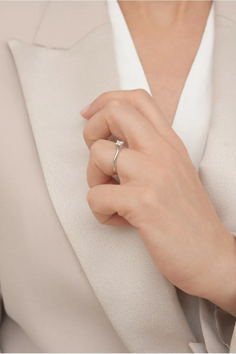 Δαχτυλίδι Λευκόχρυσο 18Κ Διαμάντι Pave 0.13ct