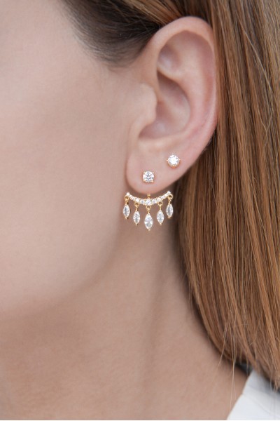 Σκουλαρίκι Ασημένιο Glam Drops