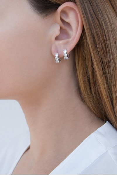 Σκουλαρίκι Ασημένιο Κρίκος Πετράτος