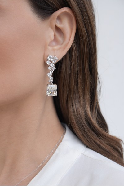 Σκουλαρίκι Ασημένιο Long Full Glam