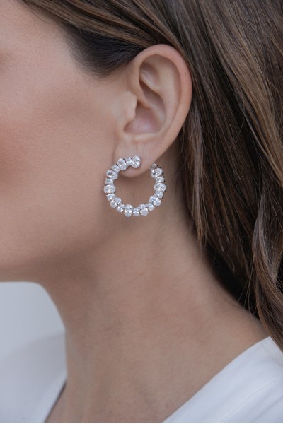 Σκουλαρίκι Ασημένιο Circle Glam