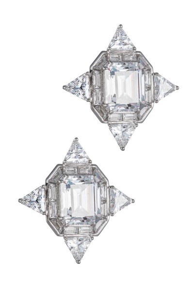 Σκουλαρίκι Ασημένιο Square Glam