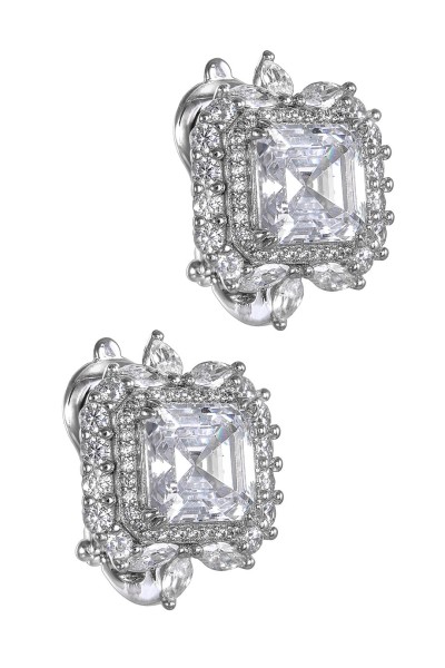 Σκουλαρίκι Ασημένιο Square Glam