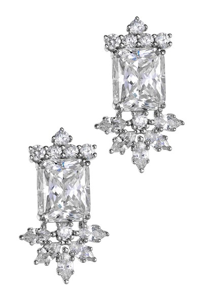 Σκουλαρίκι Ασημένιο Square Glam