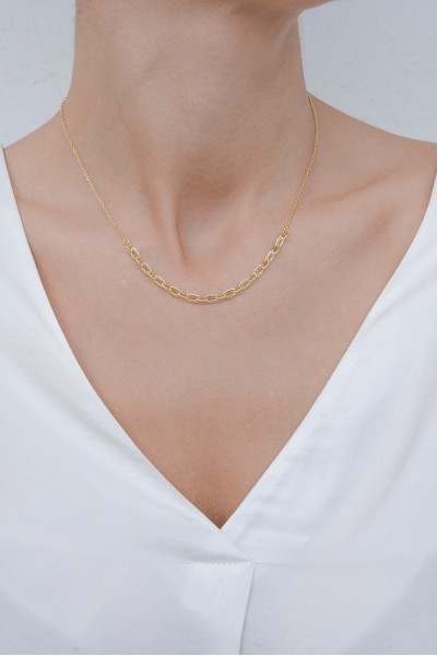 Κολιέ Ασημένιο Chain Block