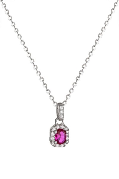 Κολιέ Ασημένιο Red Chic