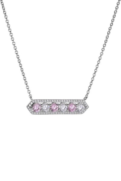 Κολιέ Ασημένιο Romantic Pink Line Κολιέ Ασημένιο Romantic Pink Line