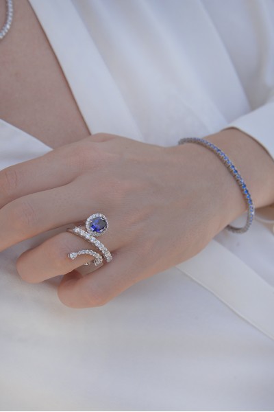 Δαχτυλίδι Ασημένιο Midnight Blue