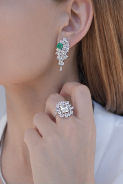 Δαχτυλίδι Ασημένιο Square Glam