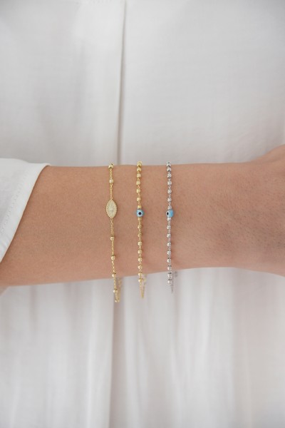 Βραχιόλι Ασημένιο Ματάκι Dots