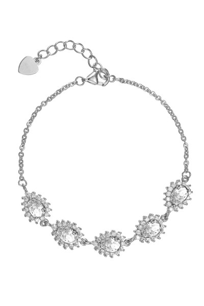 Βραχιόλι Ασημένιο White Ροζέτες