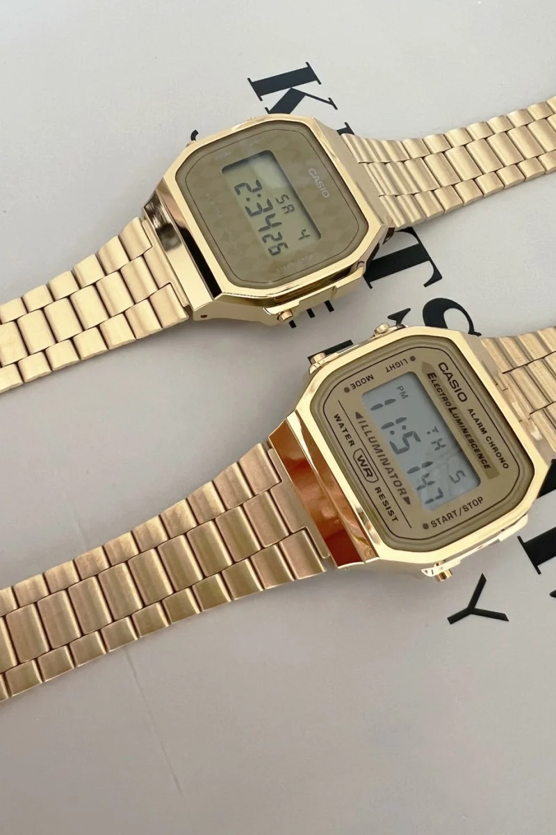 Casio Digital Gold Stainless Steel Bracelet A-168WG-9EF