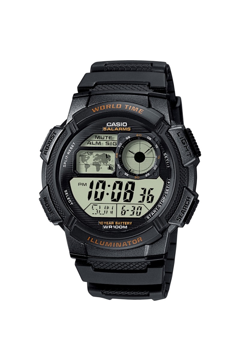 Casio Standard Black Rubber Strap AE-1000W-1AVEF