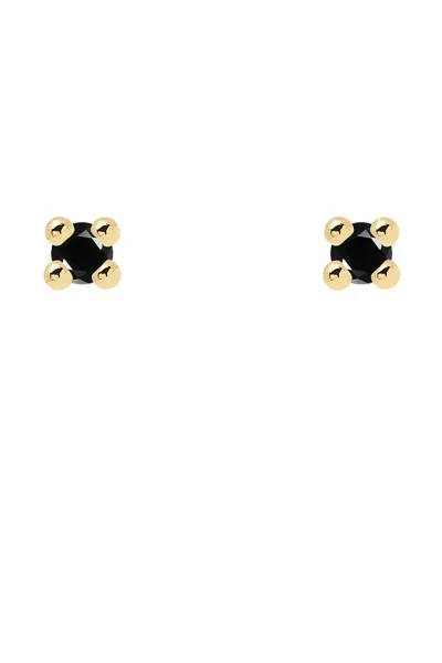 Σκουλαρίκι PD PAOLA Ασήμι Black Essentia Gold