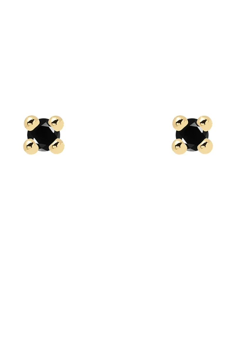 Σκουλαρίκι PD PAOLA Ασήμι Black Essentia Gold