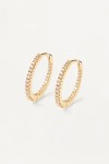 Σκουλαρίκι PD PAOLA Ασήμι White Medium Hoops Gold