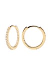 Σκουλαρίκι PD PAOLA Ασήμι White Medium Hoops Gold