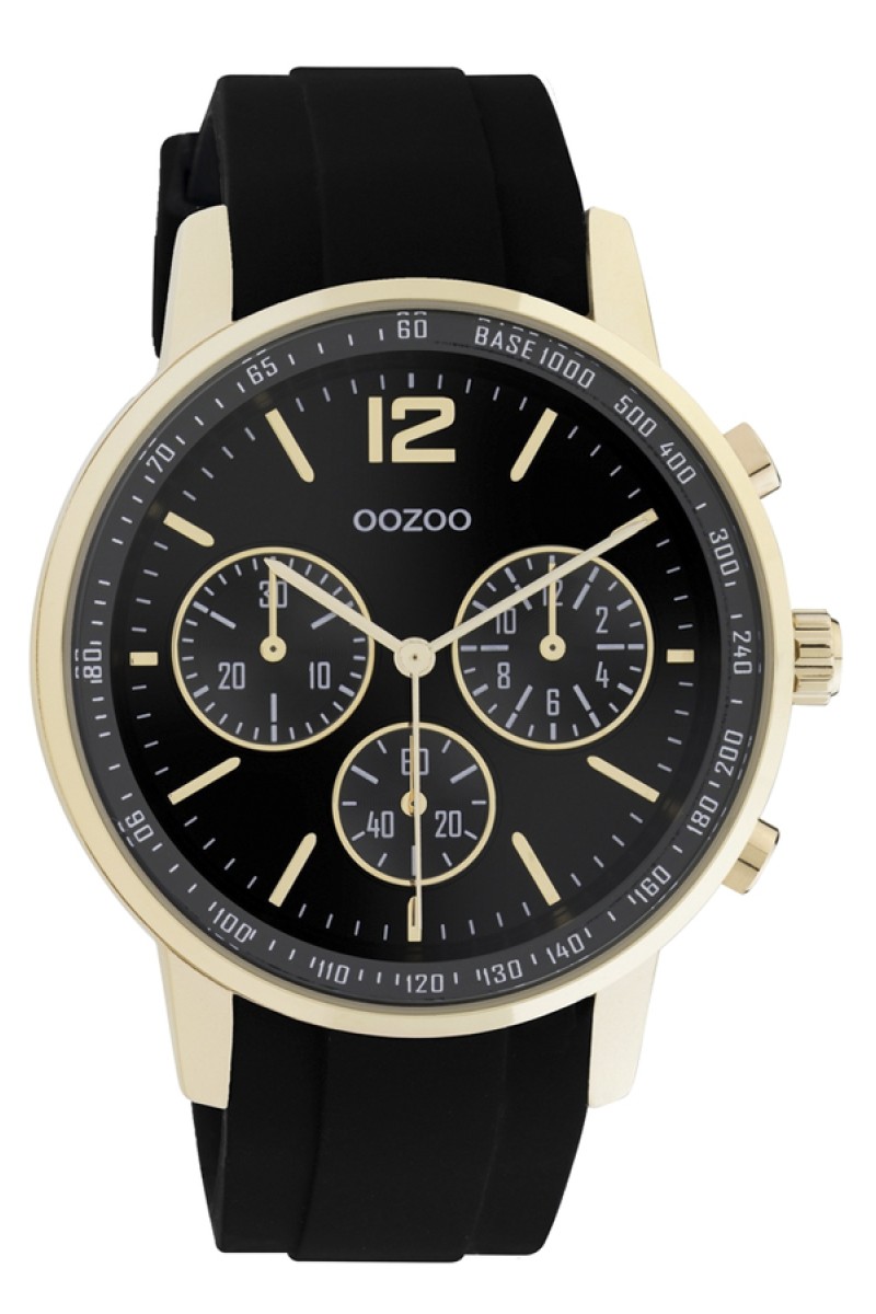 OOZOO Timepieces Black Rubber Strap C10854