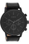 OOZOO Timepieces Black Leather Strap 50mm C11203