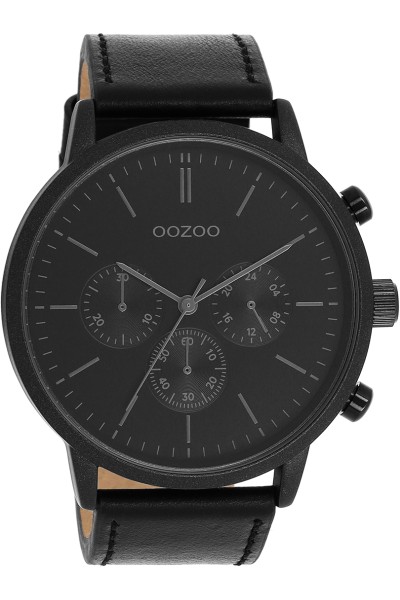 OOZOO Timepieces Black Leather Strap 50mm C11203