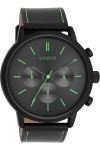 OOZOO Timepieces Black Leather Strap 50mm C11208