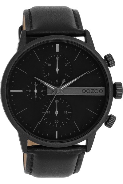 OOZOO Timepieces Black Leather Strap 45mm C11224