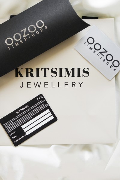 OOZOO Vintage Crystals Black Leather Strap C20479