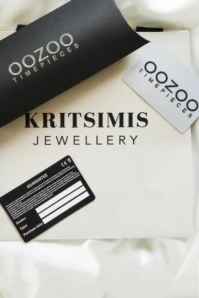 OOZOO Vintage Crystals Black Leather Strap C20479