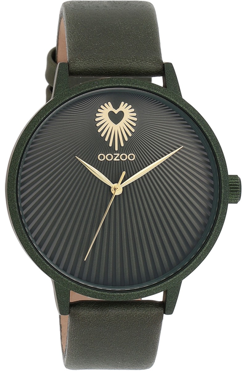 OOZOO Timepieces Green Leather Strap 42mm C11248