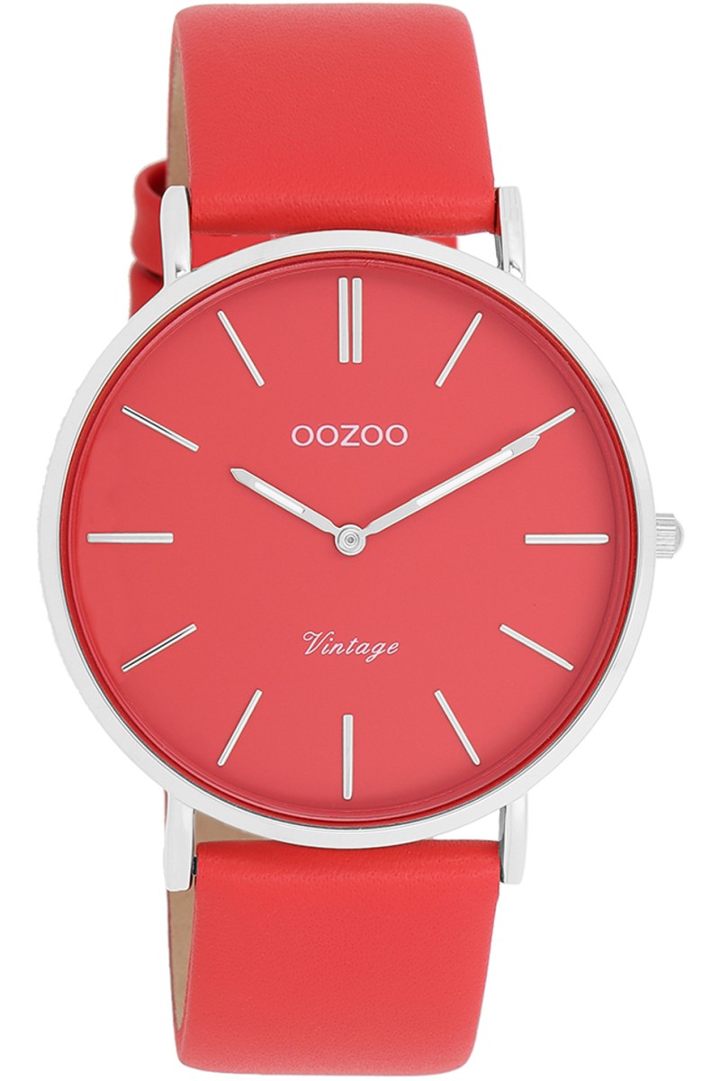 OOZOO Vintage Red Leather Strap 40mm C20324