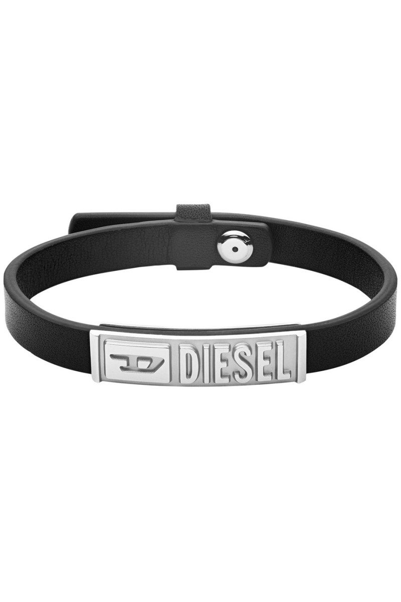 Βραχιόλι DIESEL Black Leather από Ατσάλι DX1226040