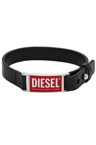 Βραχιόλι DIESEL Black Leather από Ατσάλι DX1370040 Βραχιόλι DIESEL Black Leather από Ατσάλι DX1370040