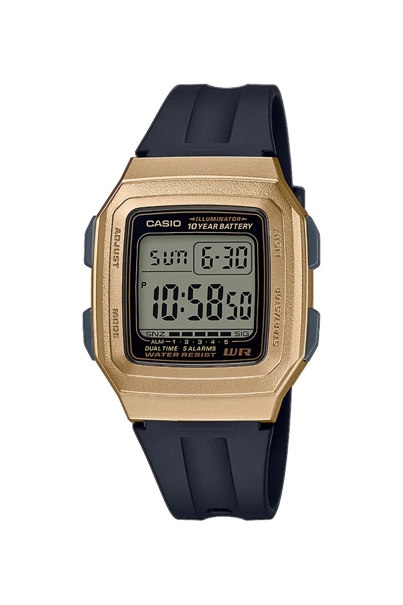 Casio Standard Gold Rubber Strap F-201WAM-9AVEF