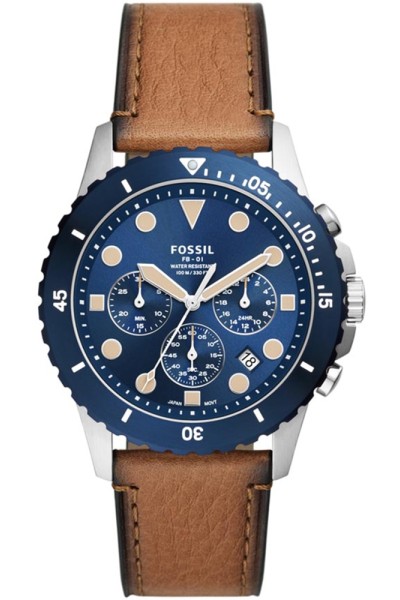 FOSSIL FB-01 Brown Leather Chronograph FS5914 FOSSIL FB-01 Brown Leather Chronograph FS5914