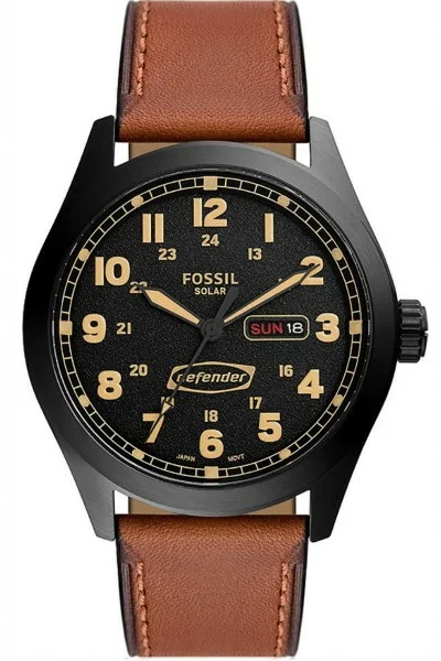 FOSSIL Defender Solar Brown Leather Strap FS5978