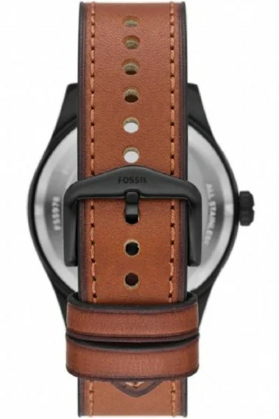 FOSSIL Defender Solar Brown Leather Strap FS5978