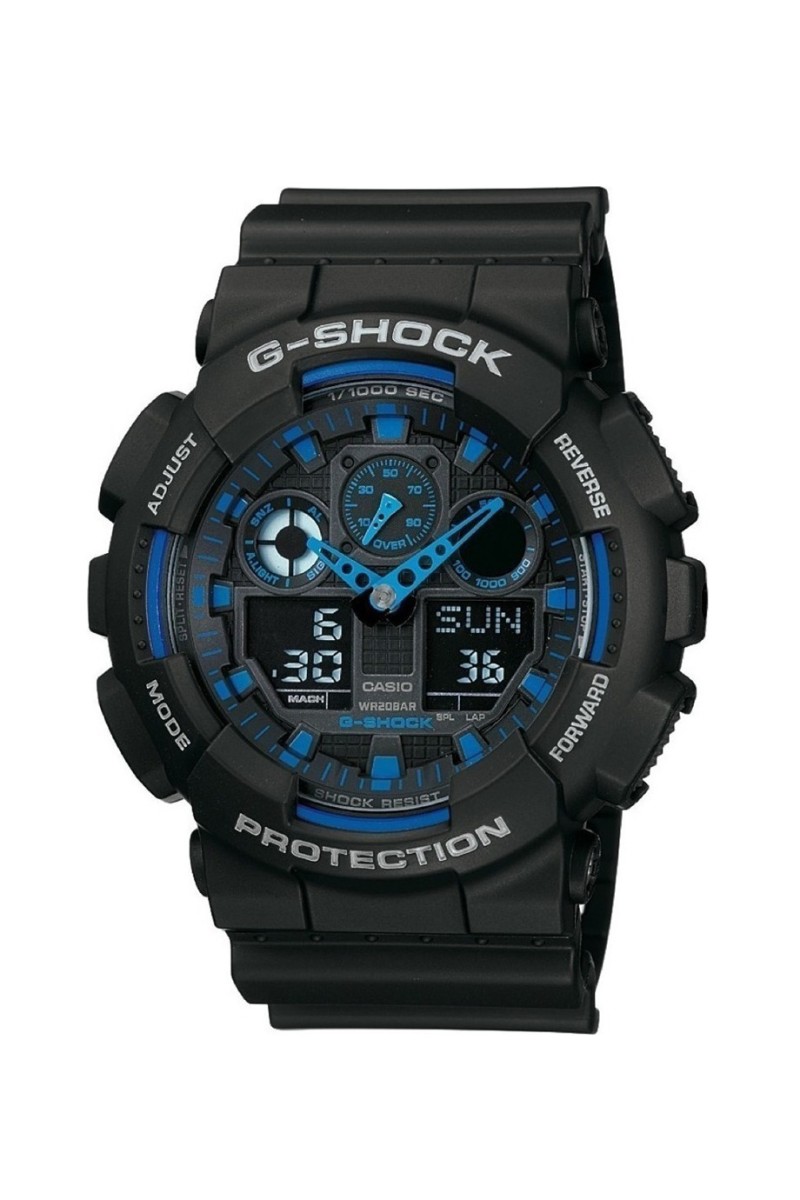 Casio Gshock Anadigi Black Rubber Strap GA-100-1A2ER