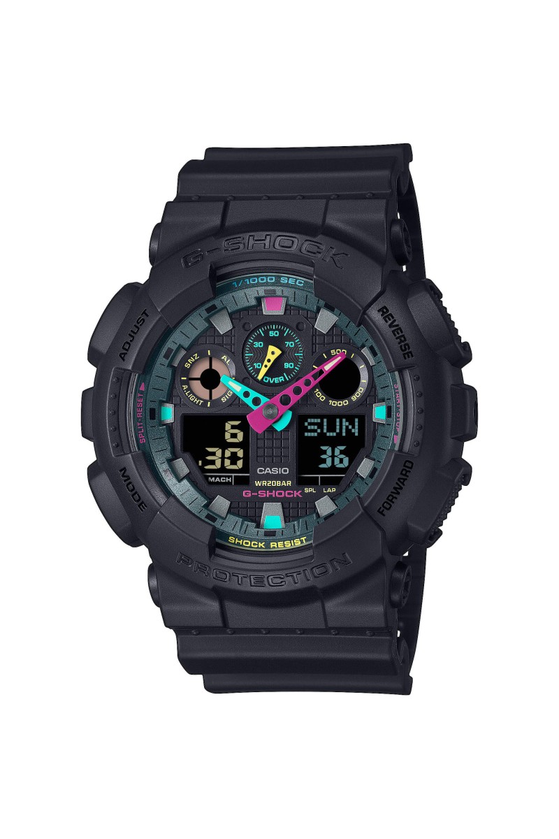 Casio Gshock Anadigi Black Rubber Strap GA-100MF-1AER