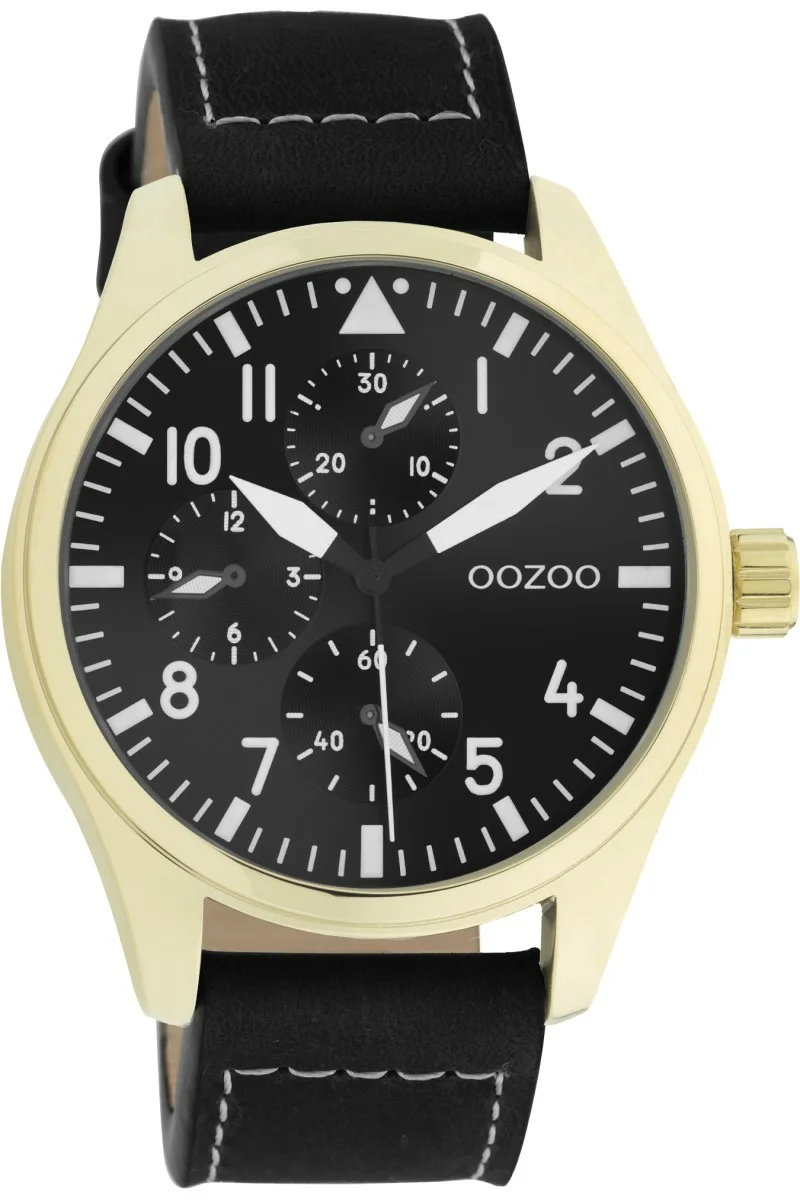 OOZOO Timepieces Black Leather Strap 42mm G0144