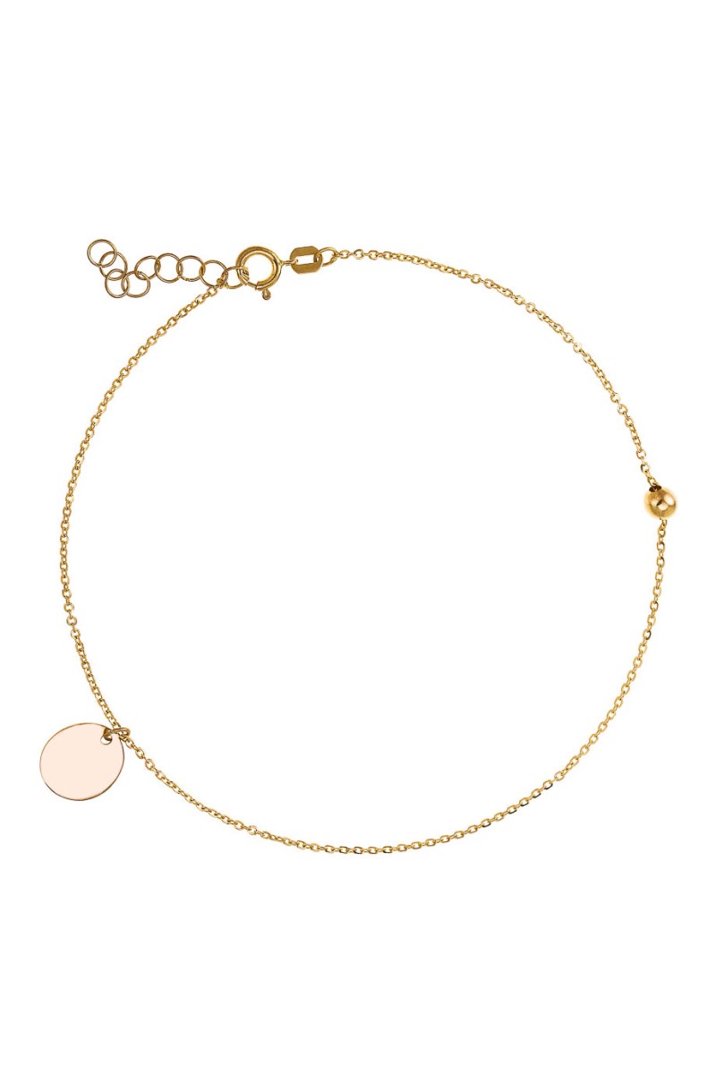 SeeK for Gold 14K FOOT Chain Circle Dot