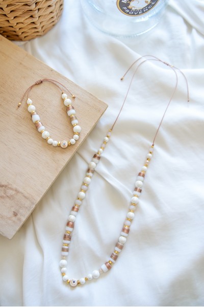 Κολιέ Tutti Frutti Glam Beige