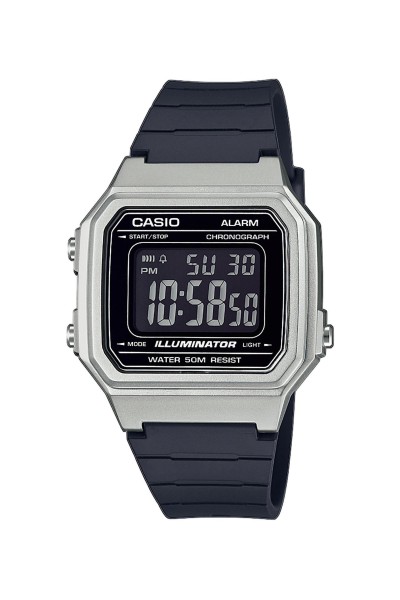 Casio Standard Silver Rubber Strap W-217HM-7BVEF Casio Standard Silver Rubber Strap W-217HM-7BVEF